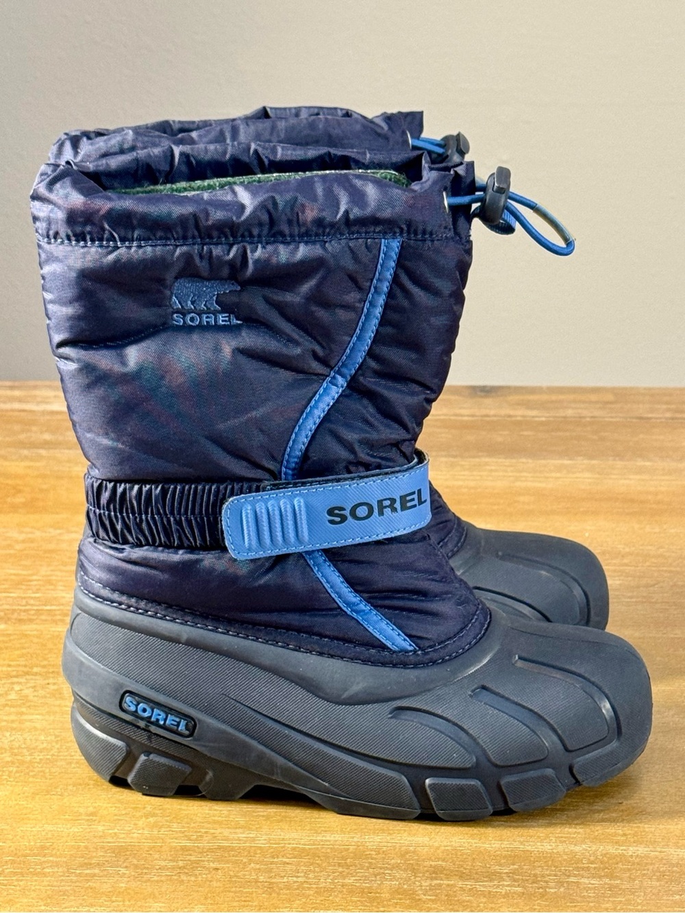 Sorel Youth Flurry Winter Snow Boot Waterproof Navy Blue Sz US 3 EU 34